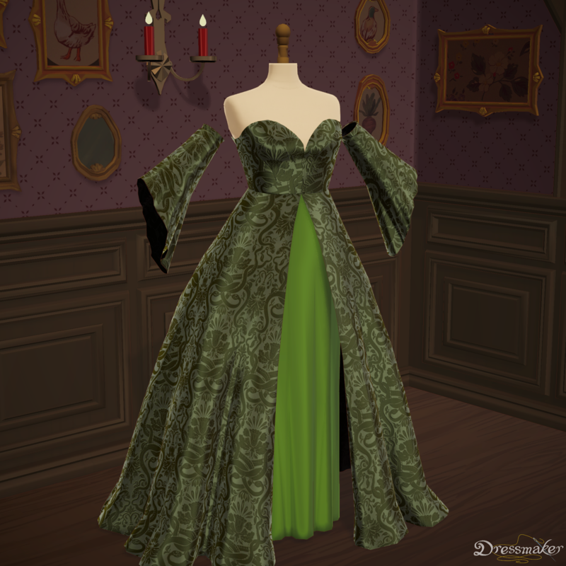 The dress designed in Dressmaker. It also has detached sleeves that I forgot to draw.
