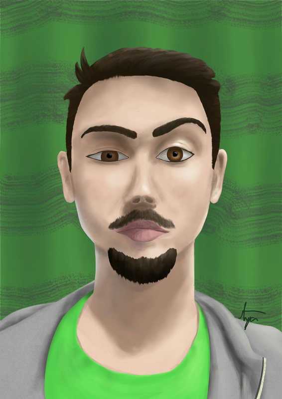 Digital painting of me raising an eyebrow.